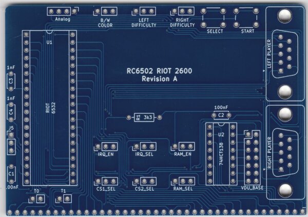 RC6502 - Gaming module (2 Joysticks like Atari 2600) (RIOT2600) PCB